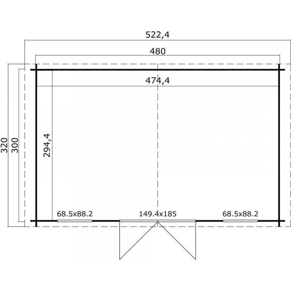 Friggebod Uno 300 - 14,0 m� - 28 mm tr�