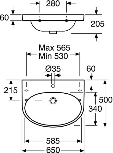 Gustavsberg Nautic 5565 f�r bult- eller konsolmontage