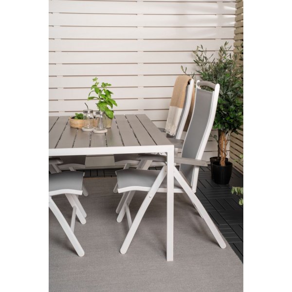 Ervalla Matgrupp (150x90) - Vit/Gr� - 4 Stolar