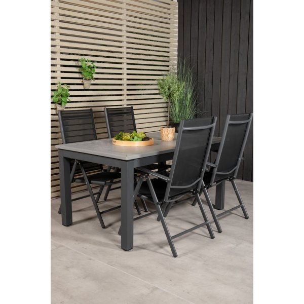 Ekenäs Spisegruppe (152x90) - Sort/Grå - 4 Stole Ekenäs Spisegruppe (152x90) - Sort/Grå - 4 Stole