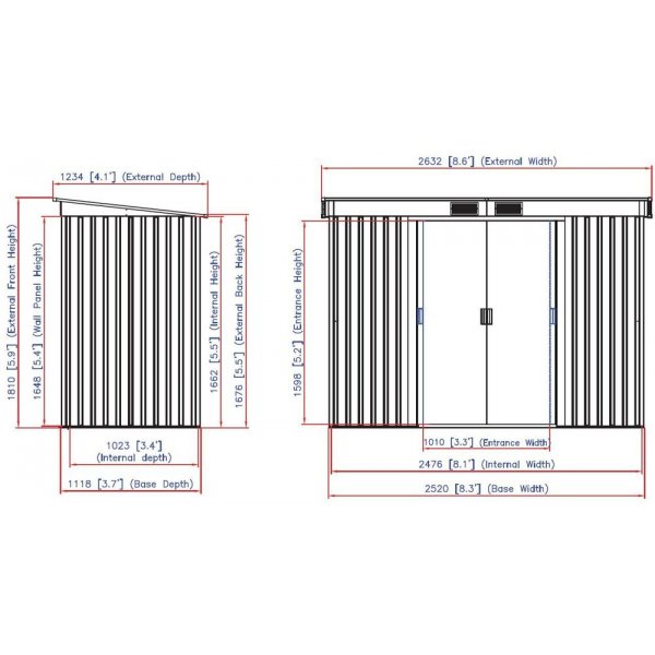 Förråd Pent Roof - 2,8 m² Förråd Pent Roof - 2,8 m²