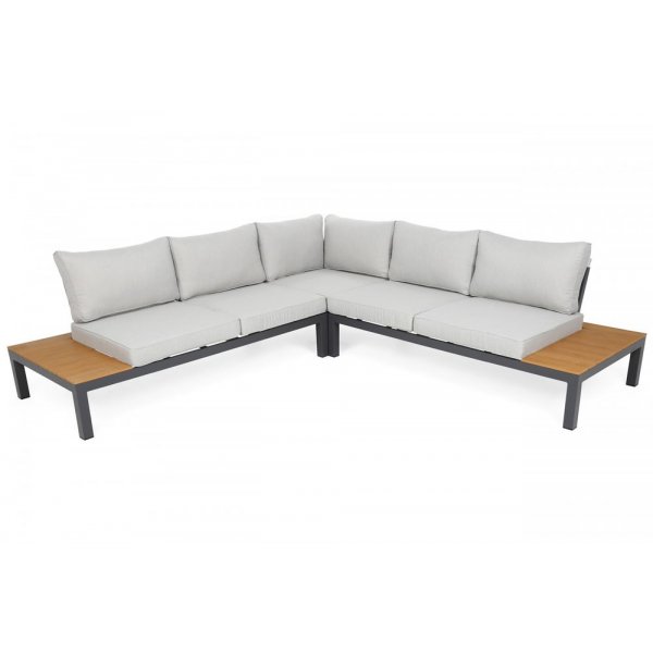 H�rnsoffa Burgos med bord - Gr�/ljusgr�