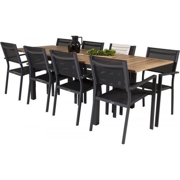 Dotorp Spisegruppe (160x90) - Sort/Natur - 8 Stole Dotorp Spisegruppe (160x90) - Sort/Natur - 8 Stole
