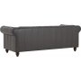 Soffa chesterfield 3-sits 219 cm - mörkbrun PU Soffa chesterfield 3-sits 219 cm - mörkbrun PU