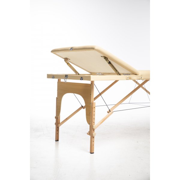 3-zons massagebänk - Beige PU läder 3-zons massagebänk - Beige PU läder