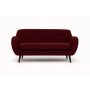 Burgunderrotes 3-Sitzer-Sofa Boggie - 190 cm breit, Samtbezug Matt Velvet 59, schwarze Beine Burgunderrotes 3-Sitzer-Sofa Boggie - 190 cm breit, Samtbezug Matt Velvet 59, schwarze Beine