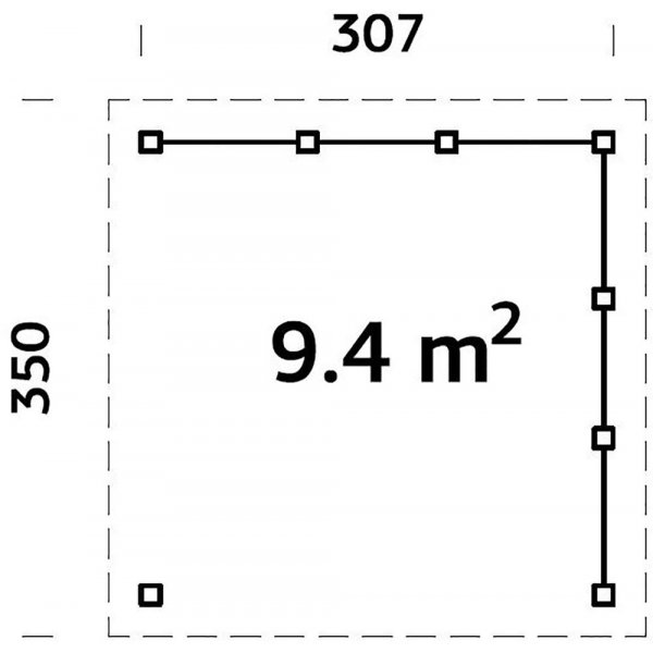 Modular Garden Paviljong 9,4m² med kryssväggar - Vitlackerat Modular Garden Paviljong 9,4m² med kryssväggar - Vitlackerat