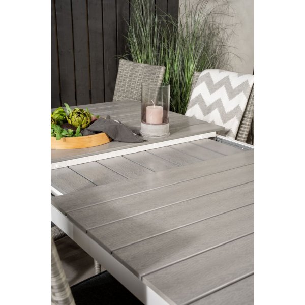 Pr�ssebo Matgrupp (160x100) - Gr�/Vit - 6 Stolar