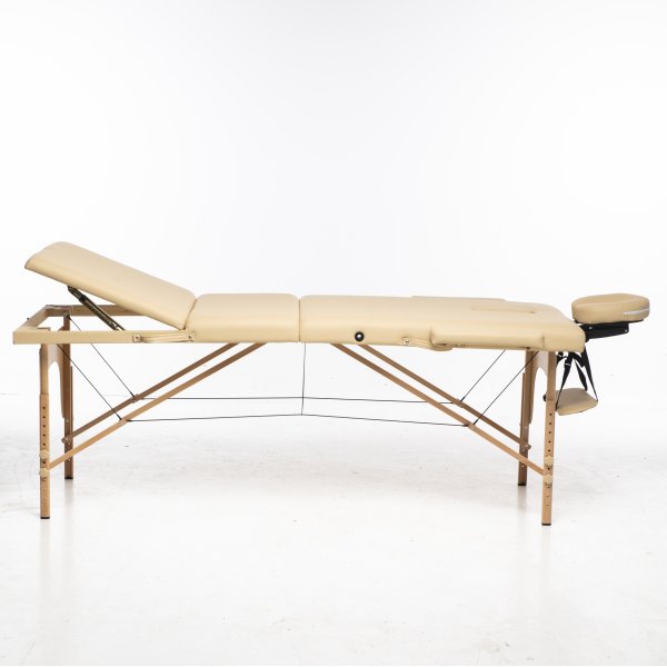 3-zons massagebänk - Beige PU läder 3-zons massagebänk - Beige PU läder