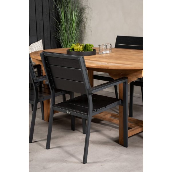 Bjuråker Matgrupp (180x120) - Svart/Natur - 6 Stolar Bjuråker Matgrupp (180x120) - Svart/Natur - 6 Stolar