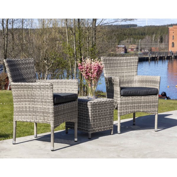 Vancouver utemöbelset med bord - Grå konstrotting Vancouver utemöbelset med bord - Grå konstrotting