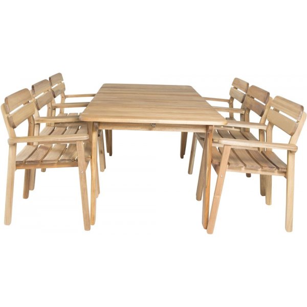 Malmby Matgrupp (180x90) - Natur - 6 Stolar