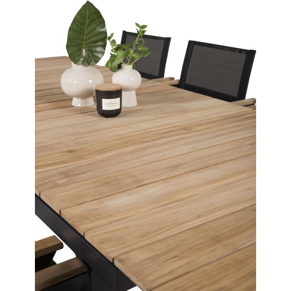 Maglehem Matgrupp (160x90) - Svart/Natur - 8 Stolar Maglehem Matgrupp (160x90) - Svart/Natur - 8 Stolar