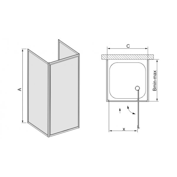 Brusehjørne til enkeltvæg - Classic Brusehjørne til enkeltvæg - Classic