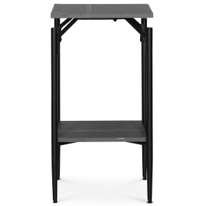 Wayne s�ngbord h�gt med hylla 75 x 40 x 40 cm - Gr� marmorfoliering