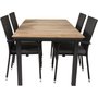 Maglehem Matgrupp (160x90) - Svart/Natur - 4 Stolar