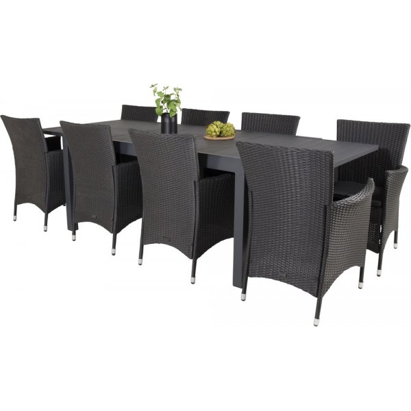 Holma Matgrupp (160x100) - Svart - 8 Stolar Holma Matgrupp (160x100) - Svart - 8 Stolar