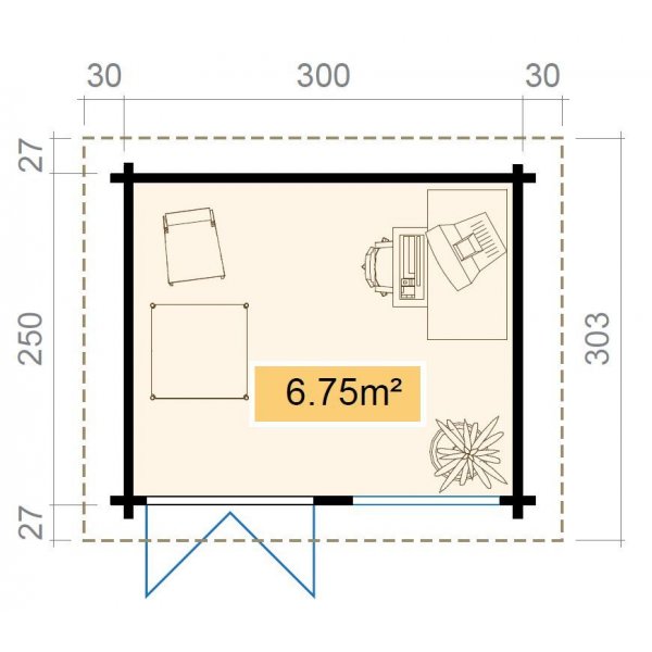Friggebod Anders C - 9,7 m² Friggebod Anders C - 9,7 m²