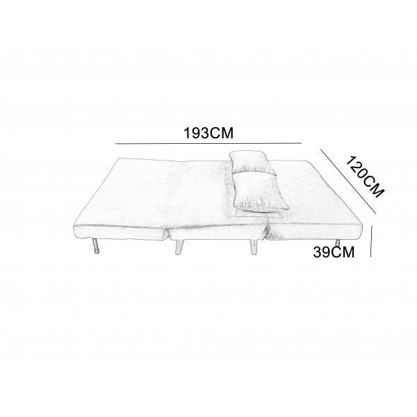 Helsingborg utf�llbar b�ddsoffa � M�rkgr� | 193 cm