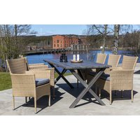 Scottsdale utematgrupp med 6 st fåtöljer och matbord 190 cm - Natur Scottsdale utematgrupp med 6 st fåtöljer och matbord 190 cm - Natur
