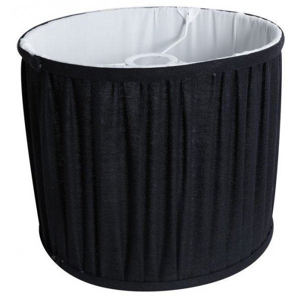 Lampsk�rm veckad �38 cm - Svart linne