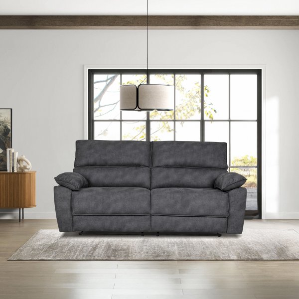 Reclinersoffa 2-sits extra bred i gr�tt - 197 cm