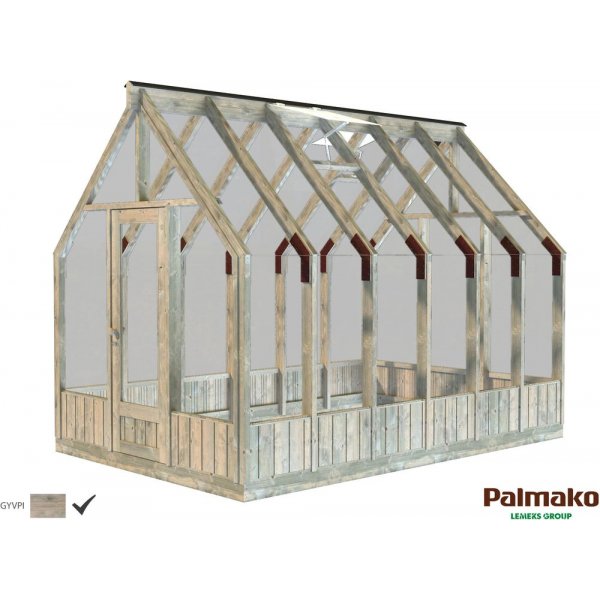 V�xthus Emilia med fundament 8,2 m� � Gr� tryckimpregnerat tr�