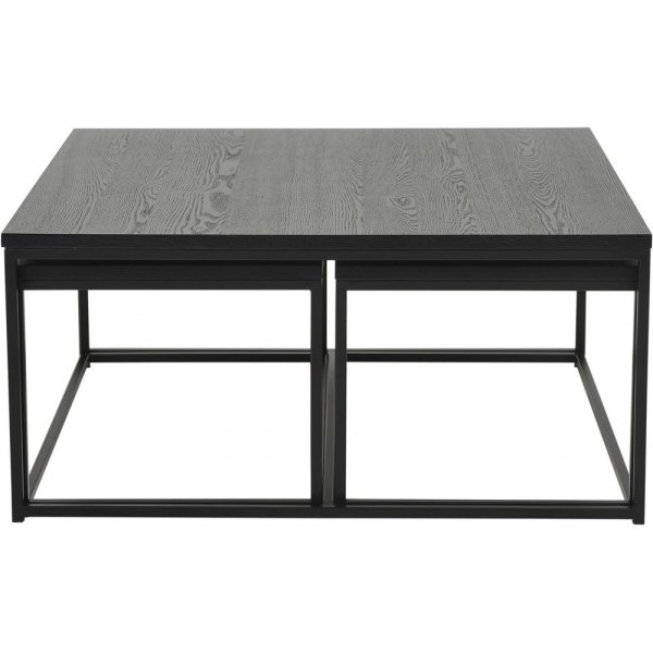 Natalie soffbord set 90x90 | 85x44 cm - Svart