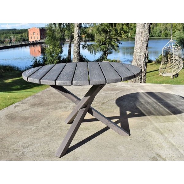 Runder Gartentisch Scottsdale - Ø112 cm | Rustikales Grau + Reinigungsspray für Gartenmöbel Runder Gartentisch Scottsdale - Ø112 cm | Rustikales Grau + Reinigungsspray für Gartenmöbel
