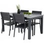 Ekens Spisegruppe (152x90) - Sort/Gr - 4 Stole