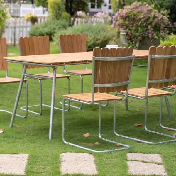 Möllan Gartengruppe in Teak: 8 Stühle mit Esstisch 176x90 cm + Reinigungsspray für Gartenmöbel Möllan Gartengruppe in Teak: 8 Stühle mit Esstisch 176x90 cm + Reinigungsspray für Gartenmöbel