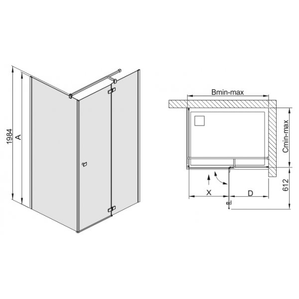 Brusehjrne (bred) Free Line - 6 mm glas