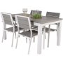 Ekens Matgrupp (160x90) - Vit/Gr - 4 Stolar