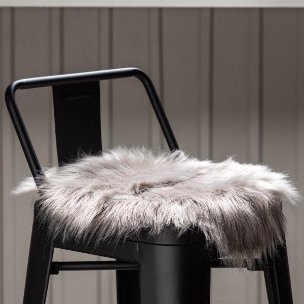 Katy stolsdyna 34 x 34 cm - Gr� fuskp�ls