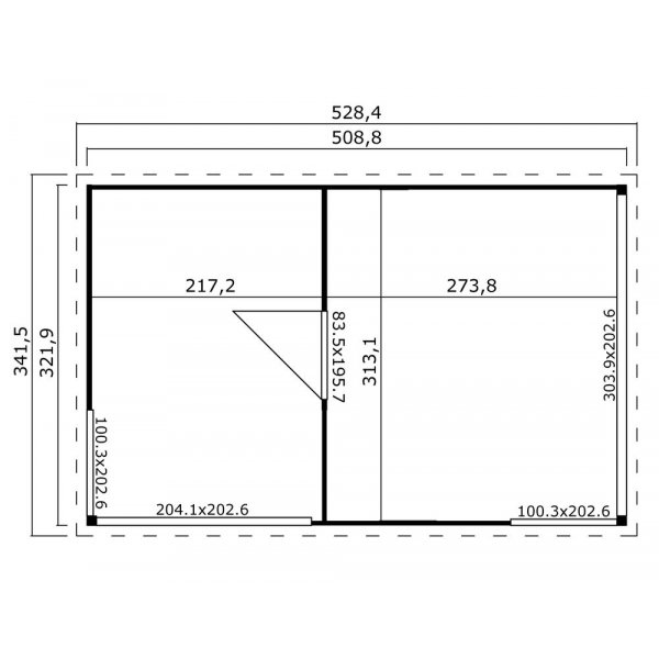 Attefallshus Katja C - 16,4 m² Attefallshus Katja C - 16,4 m²