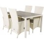 Ervalla Spisegruppe (150x90) - Hvid/Gr - 4 Stole