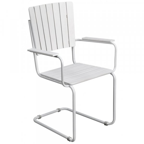 Utestol vit med armst�d Holmsund - Skandinavisk design