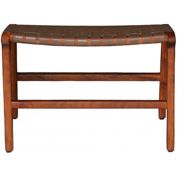 Porto Bello Fotpall Teak / Anilinl�der