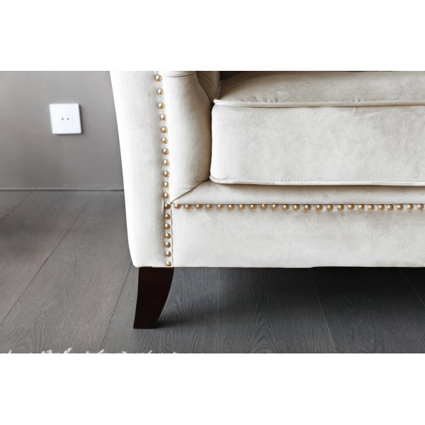 Fåtölj chesterfield beige sammet - Milton Fåtölj chesterfield beige sammet - Milton
