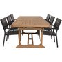 Bjurker Spisegruppe (195x110) - Sort/Natur - 6 Stole
