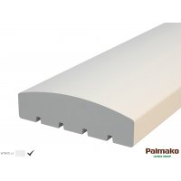 Rundad överliggare till altanräcke - 34x145x2100 mm - Vit Rundad överliggare till altanräcke - 34x145x2100 mm - Vit