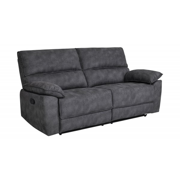 Reclinersoffa 2-sits extra bred i gr�tt - 197 cm
