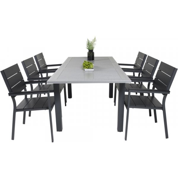 Ekenäs Matgrupp (152x90) - Svart/Grå - 6 Stolar Ekenäs Matgrupp (152x90) - Svart/Grå - 6 Stolar