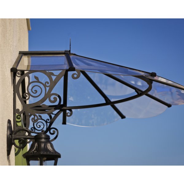 Canopia Lily French Entrance baldakin 1,2 x 1,8 - Sort/klart glas Canopia Lily French Entrance baldakin 1,2 x 1,8 - Sort/klart glas