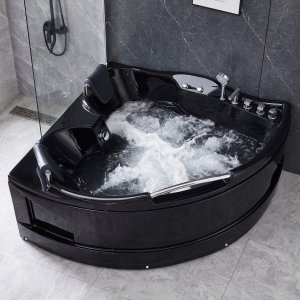 Whirlpool hjørnebadekar til to 150x150cm | BK-005 | Sort Whirlpool hjørnebadekar til to 150x150cm | BK-005 | Sort