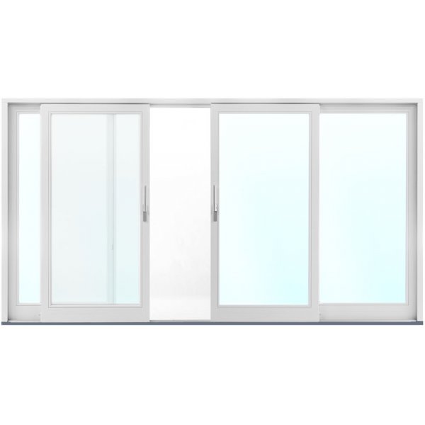 4-teiliger Fassadenabschnitt in Aluminium mit Schiebetüren - 3-Glas 4-teiliger Fassadenabschnitt in Aluminium mit Schiebetüren - 3-Glas
