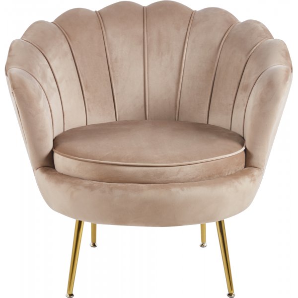 F�t�lj i m�rk beige sammet/m�ssing - Kingsley