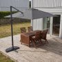 H�ngparasoll 300x300 cm m�rkgr� balkong parasoll