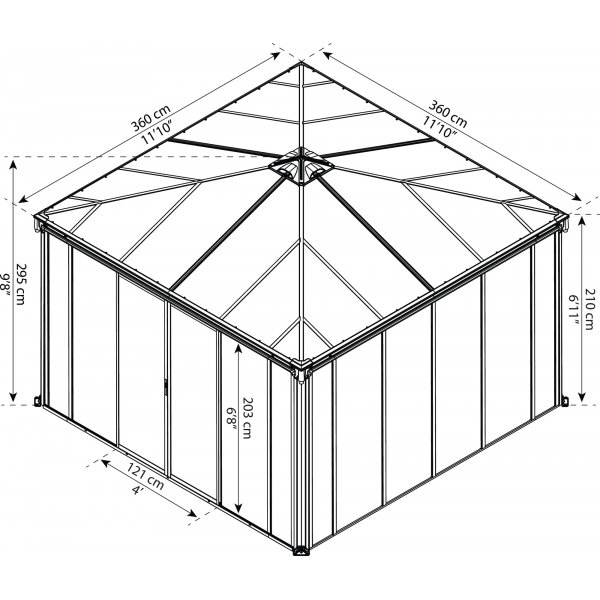 Canopia Ledro Växthus Orangeri 13 m² - Grå Canopia Ledro Växthus Orangeri 13 m² - Grå