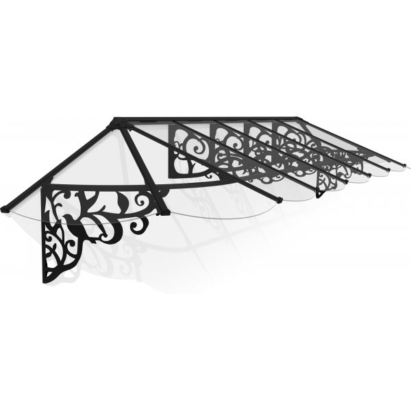 Canopia Lily French Entrance baldakin 0,9 x 4,2 - Sort/klart glas Canopia Lily French Entrance baldakin 0,9 x 4,2 - Sort/klart glas